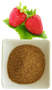 poudre de pépins de fraise et ses fraises fraîches