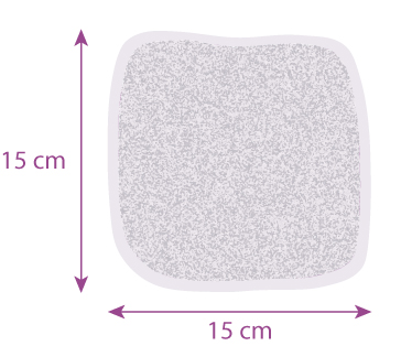 Dimesions des 3 lingettes lavables en coton bio