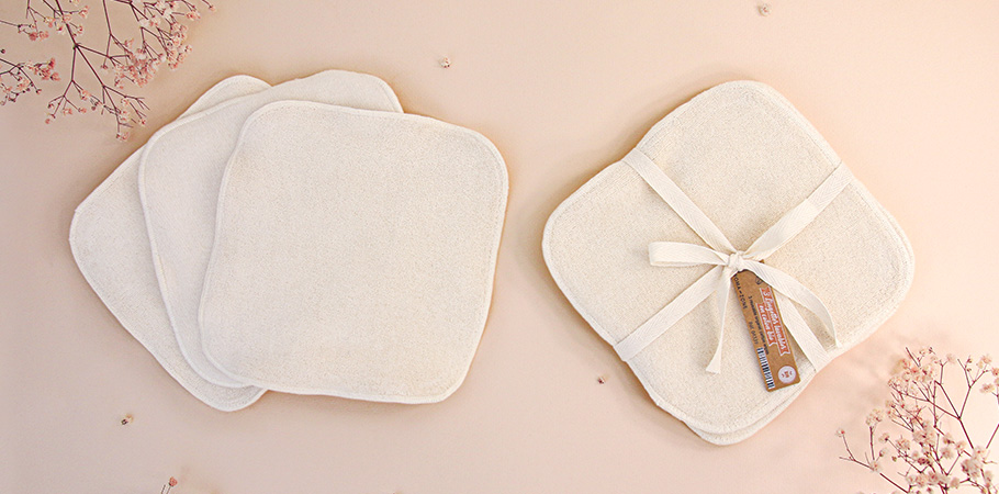 Lot de 3 lingettes lavables en coton bio