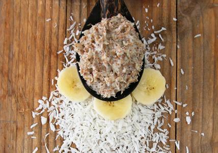 Recette Purée exfoliante de Banane aux éclats de Coco