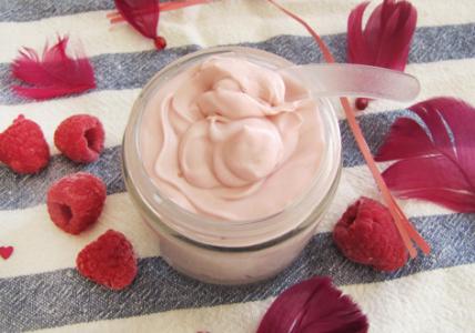 Recette Crème fouettée de Karité aux Framboises