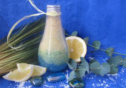 Recette Sels de bain "Oxygène" Aiguille de Pin, Feuille d'Eucalyptus & Zeste de Citron