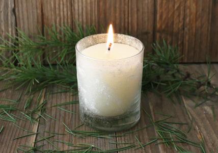 Recette Bougie lumière en fête Sapin blanc