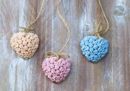 Recette Trio de Cœurs de Roses à suspendre