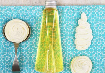 Recette Huile de bain peau douce "Citron meringué"