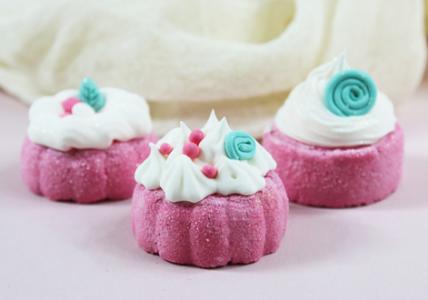 Recette Cupcakes pour le bain "Fraise exquise" 
