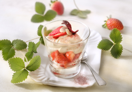 Recette fraises à la crème d’amande