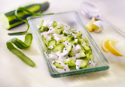 Salade de concombre sauce citronnée