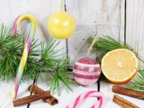 Boules de Noël : Orange Cannelle et Sucre d'orge