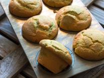 Muffins fondants au thé Matcha et au chocolat blanc
