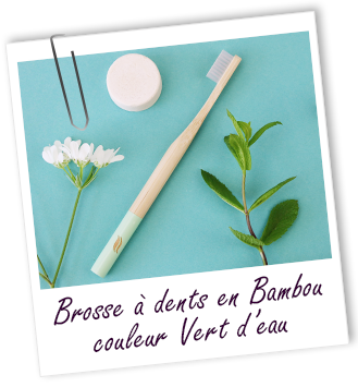 Brosse à dents en bambou vert d'eau