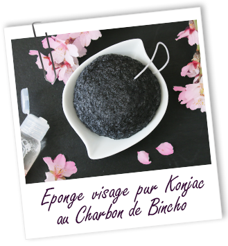 Eponge visage pur Konjac au charbon Bincho Aroma-Zone
