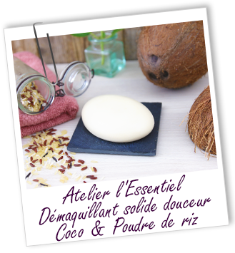 Atelier l'Essentiel - Démaquillant solide douceur Coco & Poudre de riz