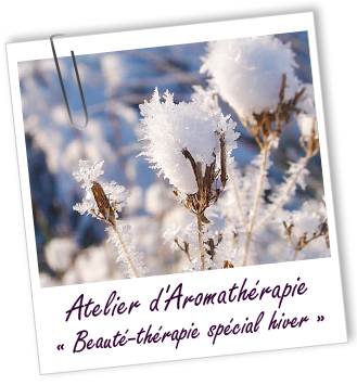 Atelier d'Aromathérapie familiale - BEAUTE-THERAPIE spécial Hiver - Aroma-Zone