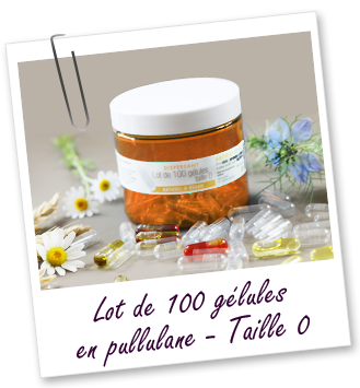 Lot de 100 gélules en pullulane Taille 0 Aroma-Zone