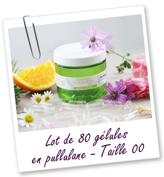 Lot de 80 gélules en pullulane Taille 00 Aroma-Zone