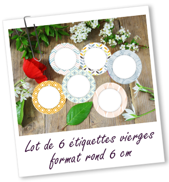 Lot de 6 étiquettes vierges grand format rond Aroma-Zone