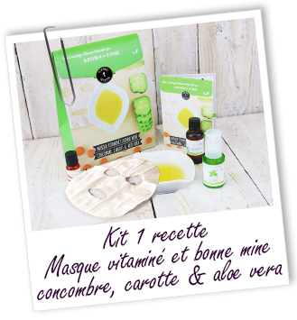 Coffret cosmétique maison Masque vitaminé et bonne mine Concombre, Carotte & Aloe vera