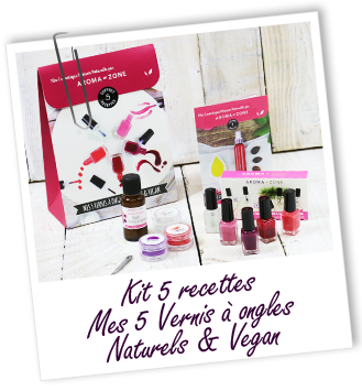 Coffret cosmétique maison Mes 5 vernis à ongles naturels & vegan Aroma-Zone