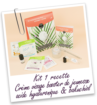 Coffret cosmétique maison Crème visage booster de jeunesse Acide hyaluronique & Bakuchiol