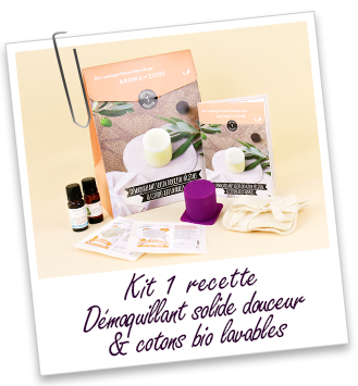 Coffret cosmétique maison Démaquillant solide douceur végétale & cotons BIO lavables