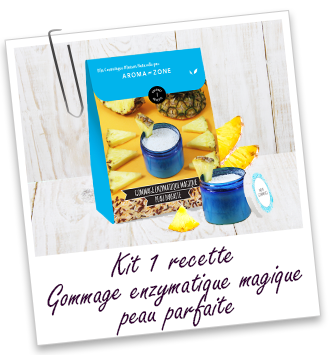 Coffret cosmétique maison Gommage enzymatique magique peau parfaite Aroma-Zone