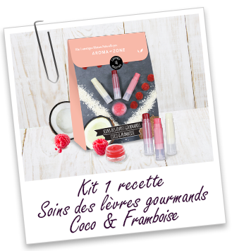 Coffret cosmétique maison Soins des lèvres gourmands Coco & Framboise Aroma-Zone
