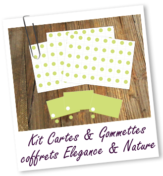 Kit cartes et gommettes pour coffrets en carton élégance et Nature Aroma-Zone