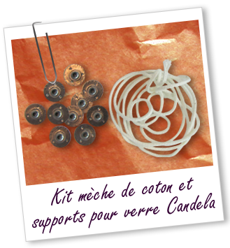 Matériel de fabrication de bougies : mèche à bougie + 10 supports pour 