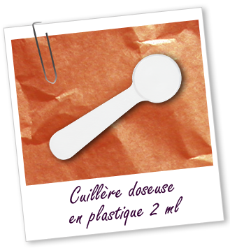 Cuillère doseuse en plastique blanche 2 ml Aroma-Zone Cuillère doseuse en plastique blanche 2 ml Aroma-Zone