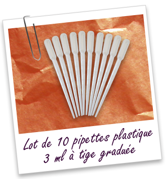 Pipettes en plastique 3 ml avec poire (lot de 10) Aroma-Zone