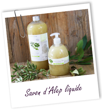 Savon Alep liquide à 15% d'huile de baies laurier Aroma-Zone