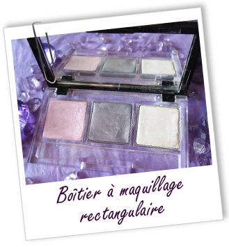 Boîtier plat de maquillage noir brillant rectangulaire  Aroma-Zone