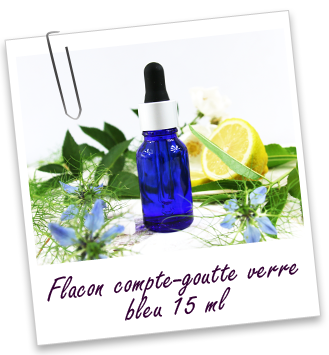 Flacon compte-goutte en verre bleu 15ml Aroma-Zone
