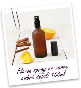 Flacon spray en verre ambré dépoli 100mL Aroma-Zone