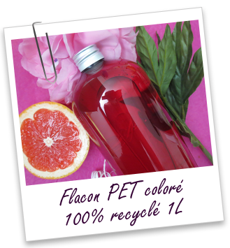 Flacon PET coloré rose 100% recyclé 1L Aroma-Zone