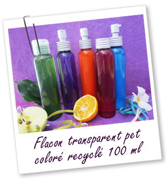 Flacon transparent PET bleu turquoise 100% recyclé 100 ml Aroma-Zone Flacon transparent PET bleu turquoise 100% recyclé 100 ml Aroma-Zone