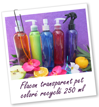 Flacon transparent PET bleu turquoise 100% recyclé 250 ml Aroma-Zone