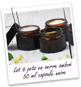 Lot de 6 pots verre ambré 50 ml Aroma-Zone