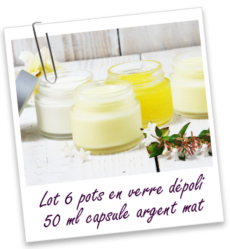 Lot 6 pots verre dépoli 50 ml Aroma-Zone