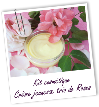 Kit cosmétique maison - Crème jeunesse au Trio de Roses Kit cosmétique maison - Crème jeunesse au Trio de Roses