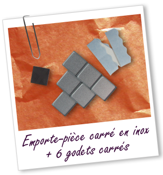Matériel de compactage : Emporte-pièce + godets carrés Aroma-Zone Matériel de compactage : Emporte-pièce + godets carrés Aroma-Zone