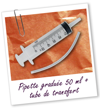 Pipette graduée de 50 ml avec tuyau de transfert Aroma-Zone Pipette graduée de 50 ml avec tuyau de transfert Aroma-Zone
