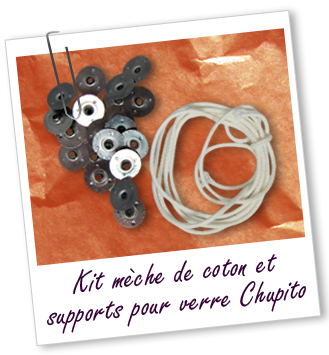 Matériel de fabrication de bougies : mèche à bougie + 20 supports pour 