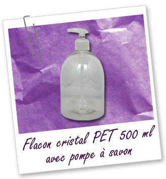 Flacon PET cristal 500 ml et pompe à savon Aroma-Zone Flacon PET cristal 500 ml et pompe à savon Aroma-Zone