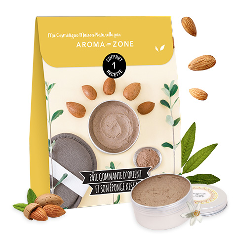 Kit cosmétique maison Pâte gommante d'Orient et son éponge kessa